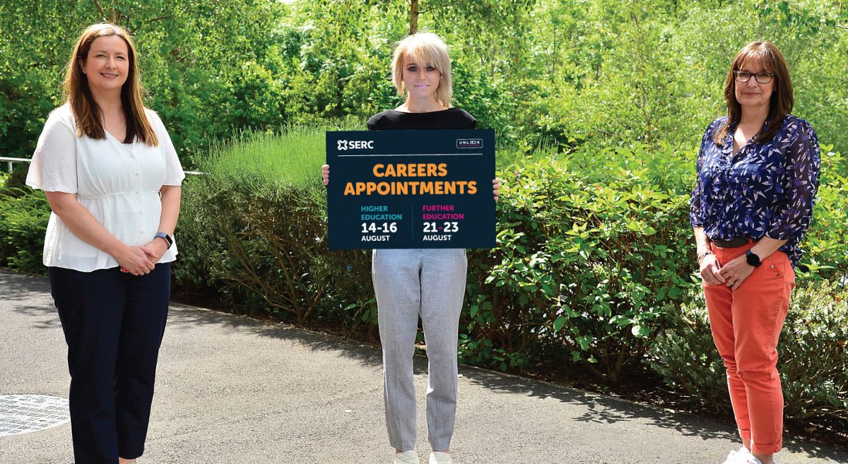Careers advisors Shirley Moore, Louise Mulligan and Julie Wilson will be on hand at Bangor Campus